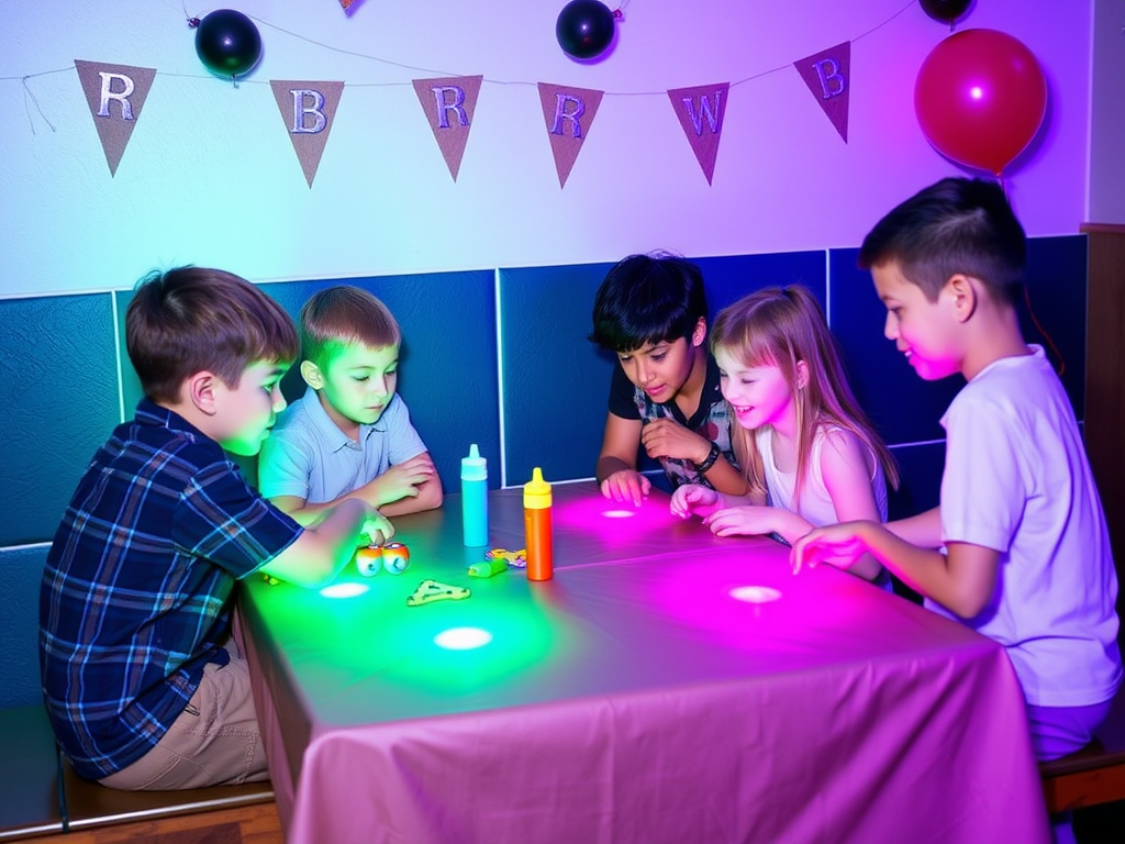 Children play games at a birthday party